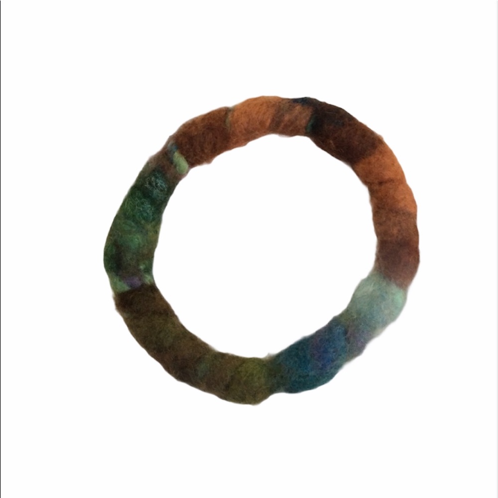 Rainbow Felted Bangle Fairyland Gypsy